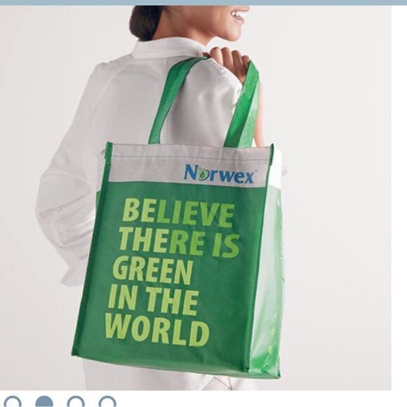 Norwex Reusable Grocery Bag with BacLock Set of 3 NWOT - Picture 6 of 10